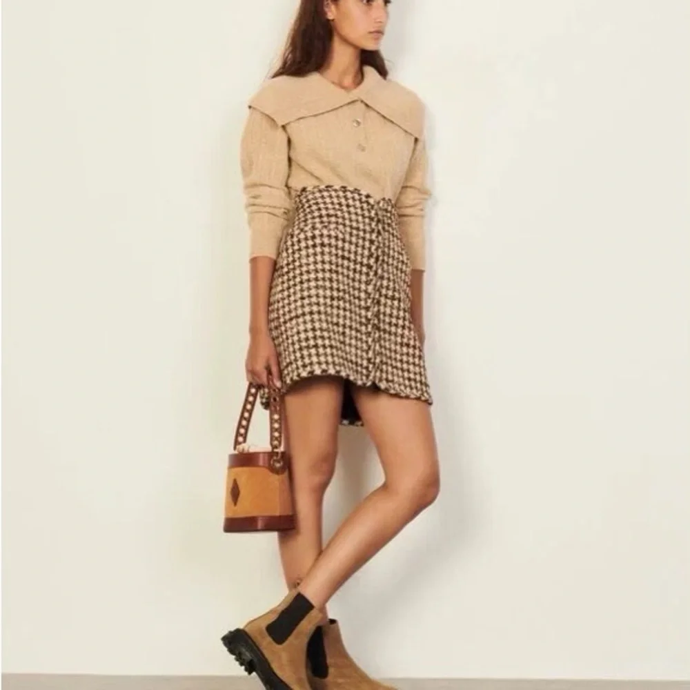 Sandro Women's wool Houndstooth Blazer Coat set - Picture 3 of 9